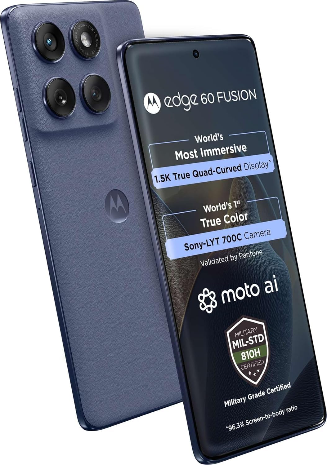 Motorola Edge 60 Fusion 5G (Pantone Slipstream) – 8GB RAM, 128GB Storage | 6.67” Curved 1.5K pOLED Display | 50MP AI Camera, Dimensity 7400, 5500mAh Battery with 68W Turbo Charging