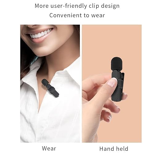 VARNIADR 2.4GHz 2-in-1 K8 Wireless Microphone with Receiver for Type-C & Lightning Phones, Camera & Laptop – Portable Clip Mic for Vlogging & Recording
