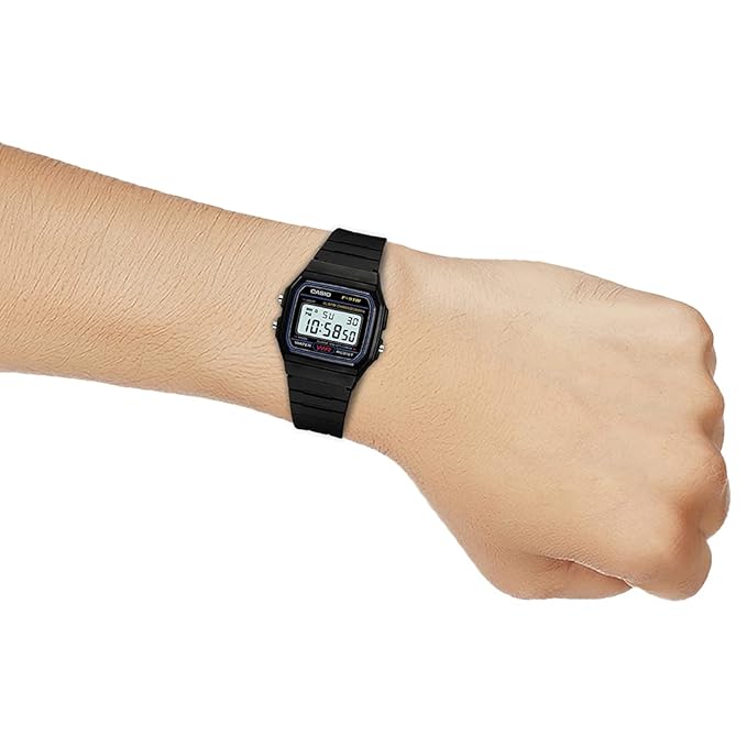 Casio Youth Series Digital Black Dial Unisex Watch F-91W-1Q(D002) – Lightweight Waterproof Vintage Digital Watch with 7-Year Battery Life