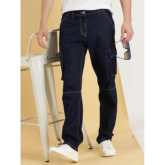 Blue Jeans for Men Regular Fit Cotton Denim Jeans Pant for Men – Stylish Light Fade Casual Denim Jeans for Boys & Men