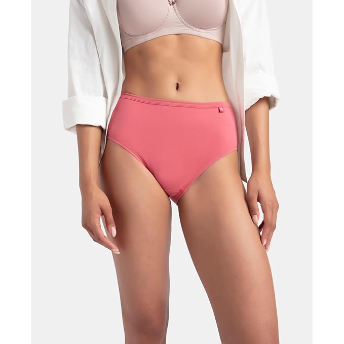 Jockey 1406 Women’s High Coverage Mid Waist Hipster Panty Pack of 3 | Super Combed Cotton Underwear with Stay Fresh Technology