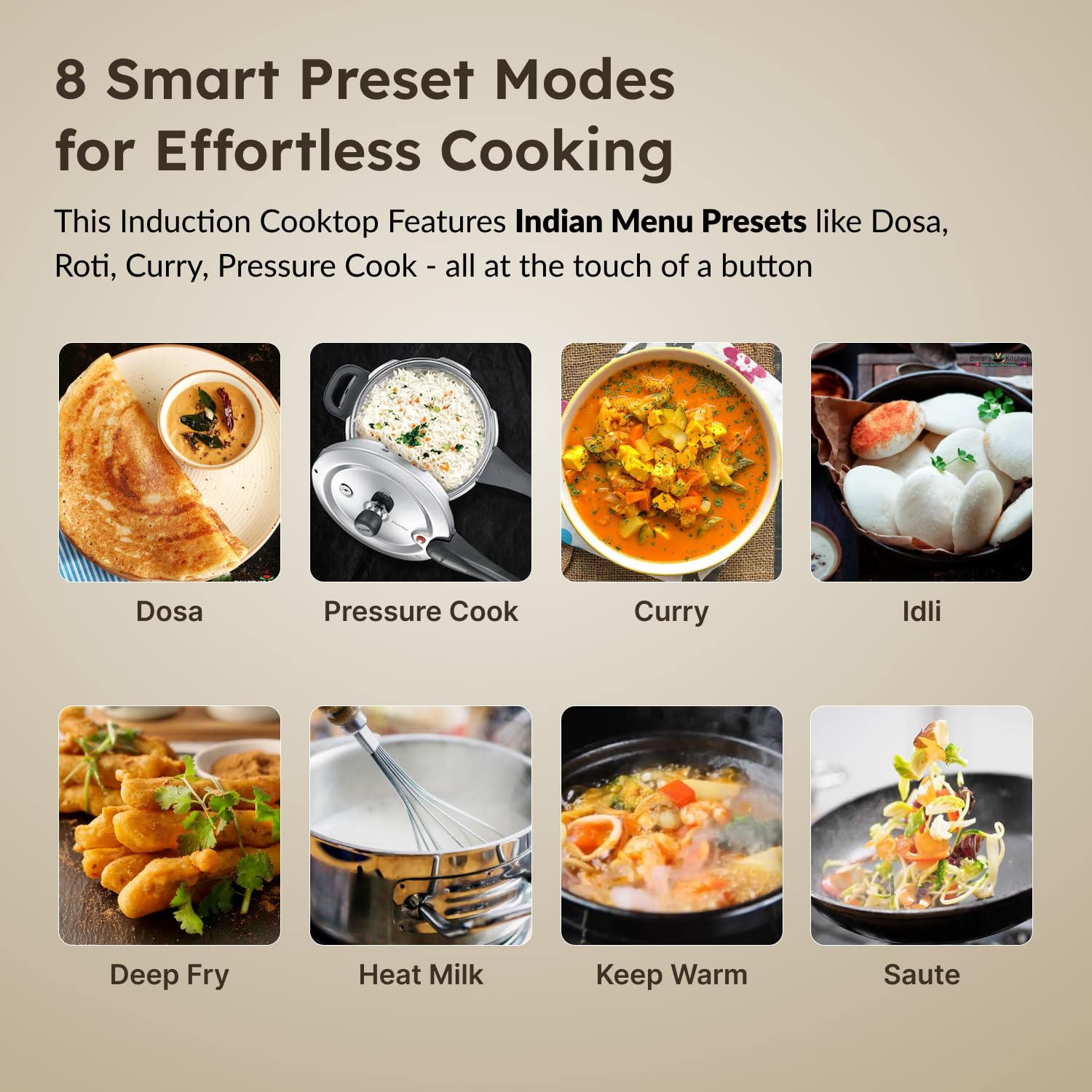 Prestige PIC 20 Induction Cooktop 1600 Watts with 4KV Surge Protection, 8 Indian Preset Menus, Timer & Soft Touch Controls – Portable Electric Induction Stove Black