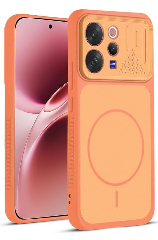 Vivo V70 5G Orange Ring Back Cover | Shockproof Protective Case | Anti-Slip Camera Protection